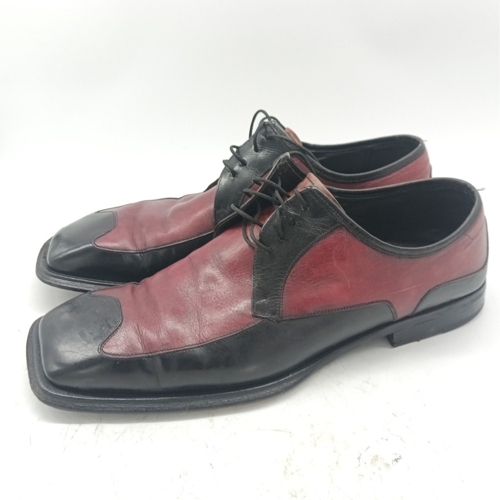 Mezlan Malta 249M Mens Black Burgundy Leather Square Toe Oxford Shoes 11.5 s8